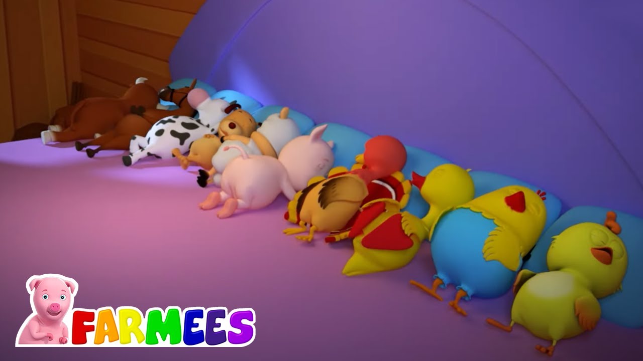 Dez na cama rima de berçário e música para crianças