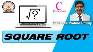 SQUARE ROOT  Computer Programming LabSAVI SVIT VTU