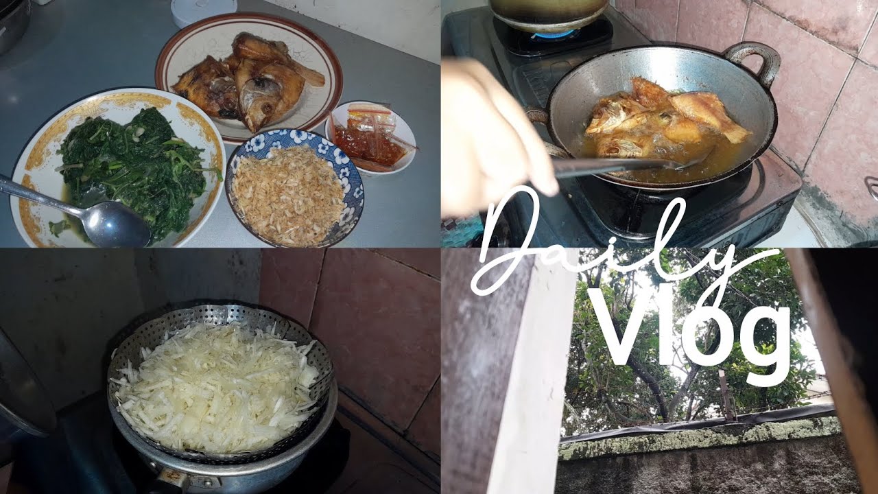 #dailyvlog KEGIATAN MEMASAK DI DAPUR | IKAN NILA GORENG | TUMIS DAUN SINGKONG | ASIN REBON