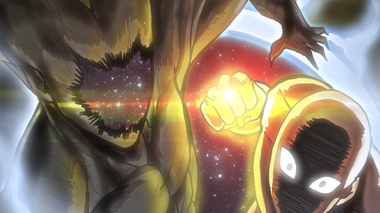 Saitama vs Cosmic Garou - Serious Table Flip _ One Punch Man