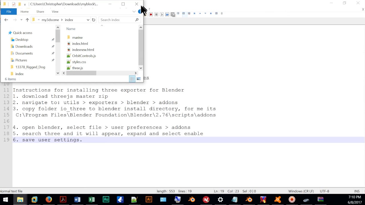 Exporting animation from Blender for Threejs - YouTube