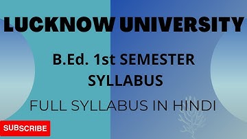 Lucknow university B.Ed. 1st Semester Syllabus in Hindi