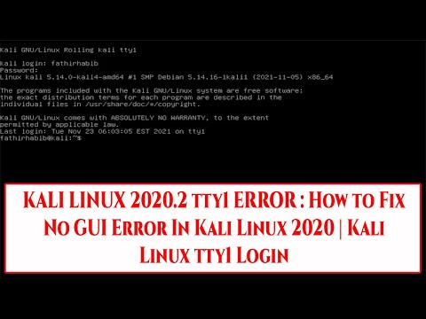 KALI LINUX 2020.2 tty1 ERROR : How to Fix No GUI Error In Kali Linux 2020 | Kali Linux tty1 Login