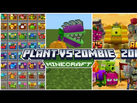 380+ New item & New Mobs | Plant Vs Zombie Addon Minecraft