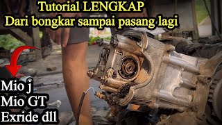 Bongkar pasang blok piston mio gt,mio j,xride ,fino,soul GT LENGKAP 