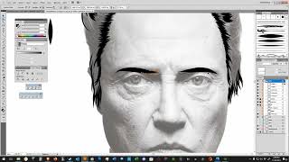 Celebrity Let's Draw Vector Art Christopher Walken Profile