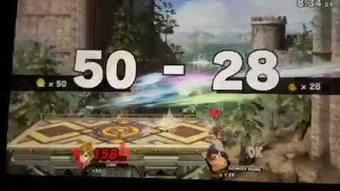 Smash Ultimate  Link vs Level 9 CPU Donkey Kong 50 Stock Battle  No Deaths