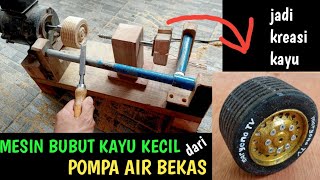 Making a wood lathe from a used water pump engine | DIY tool | Creative TV