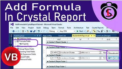 VB.Net Tutorial - How To Add Formula Field In Crystal Report