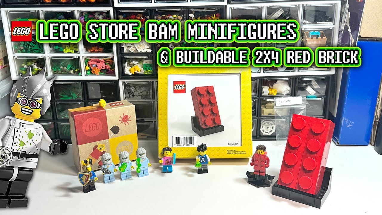 LEGO Store BAM Minifigures & Buildable 2X4 Red Brick | Dr. Brickenstein