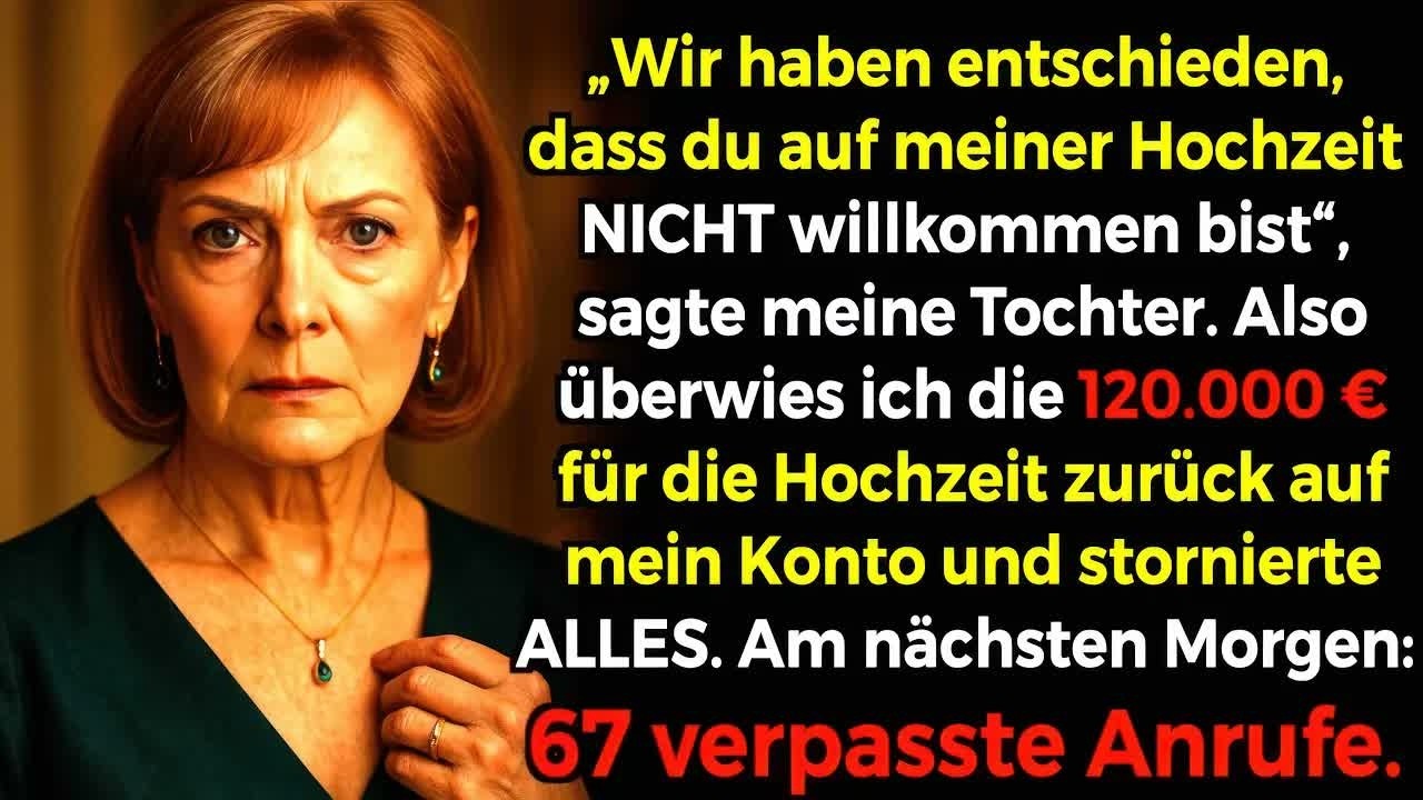 Britta stand in der Tür meines eigenen Hauses, in dem ich sie alleine großgezogen hatte, und sagte: „Wir haben beschlossen, dass du auf meiner Hochzeit nicht willkommen bist.“ Ich hielt die letzte...