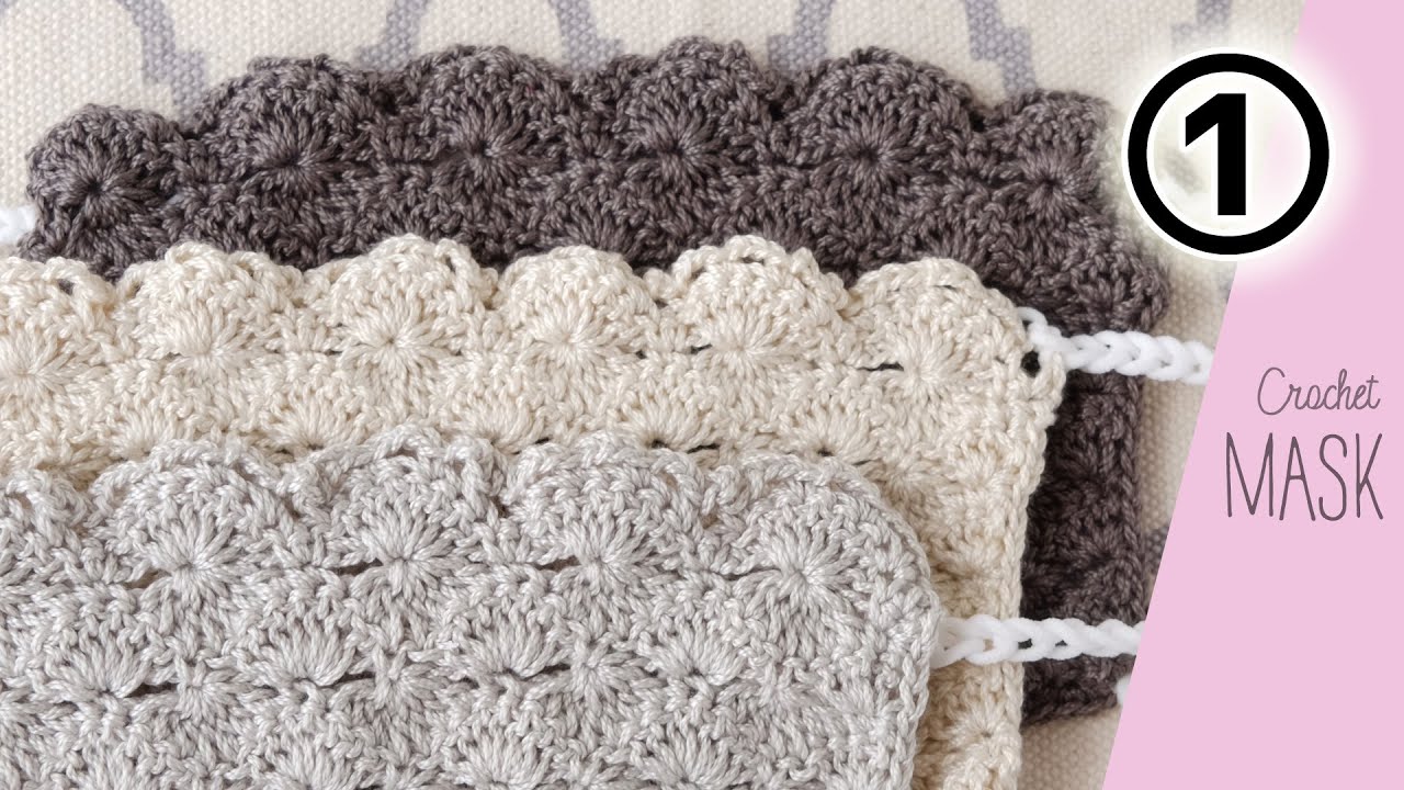 かぎ針編みマスク3個セット How to Crochet a Walking Mask (1) [Crochet] Hamanaka Wash Cotton