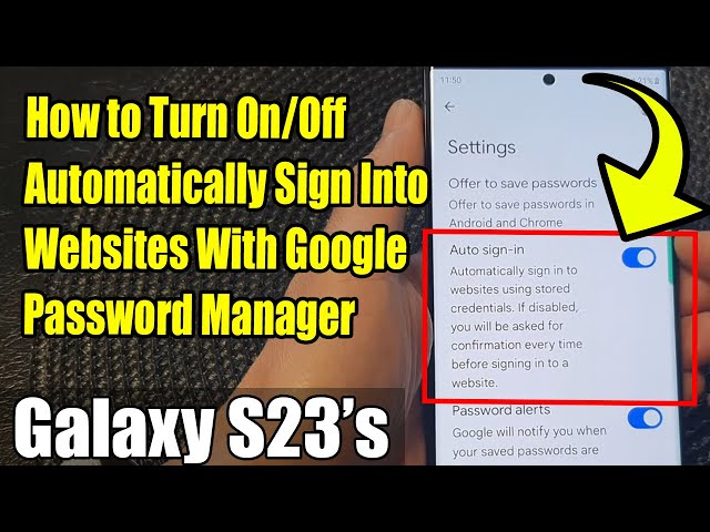 Saving your password / Signing in automatically