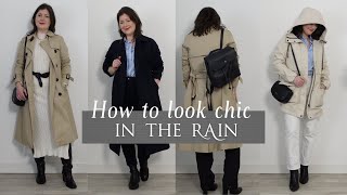 How to look chic in the RAIN | Rainy Day outfits | How to dress for rain