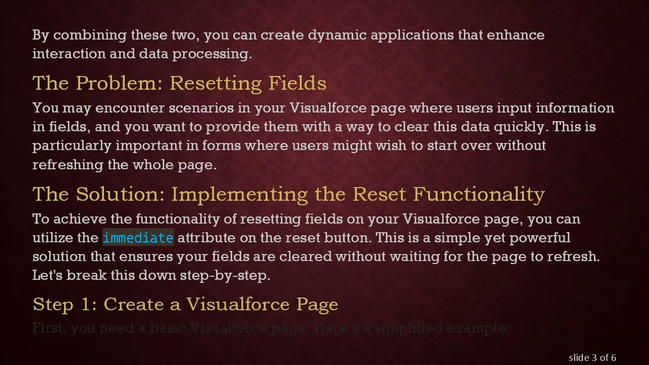 How to Reset Fields in Visualforce Pages Using Apex