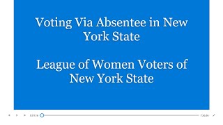 How to Vote Via Absentee in New York State