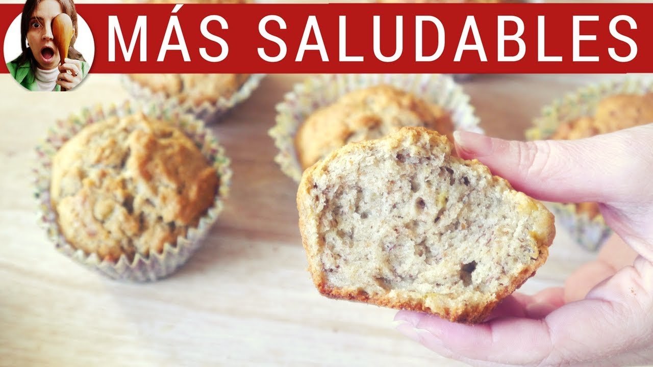 MUFFINS INTEGRALES SIN AZÚCAR ¡ESPONJOSOS! (magdalenas integrales