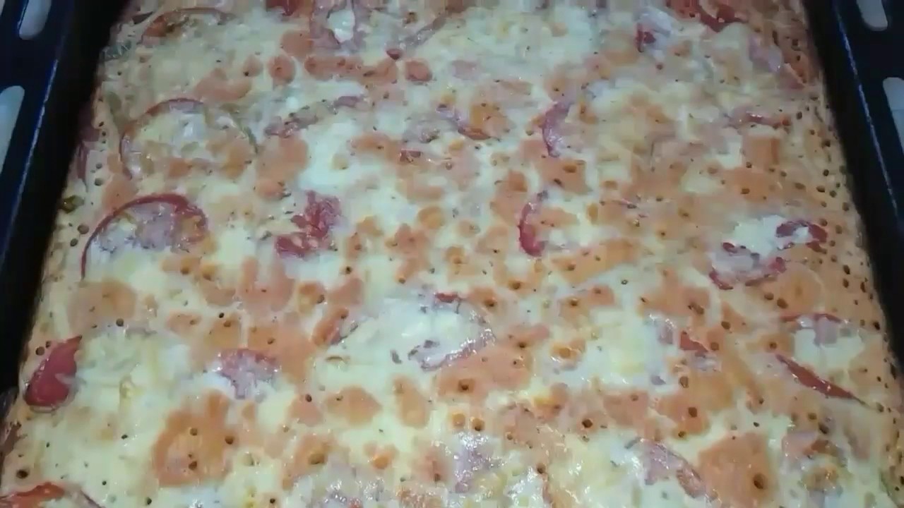 Жидкая пицца на кефире духовке
