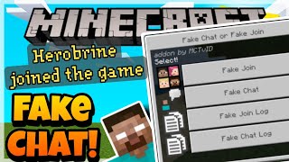 How to Make FAKE PLAYER CHAT & JOIN MESSAGES in Minecraft! - Fake Join & Chat Addon! [MCPE/Bedrock]