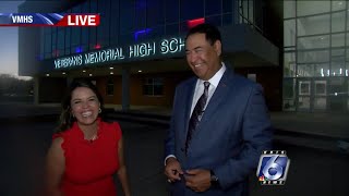 Katia Uriarte talks with Dr. Roland Hernandez, CCISD Superintendent