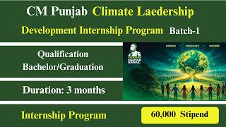 CM Punjab Climate Leadership Development Program Internship Batch-1 2026 Online Apply