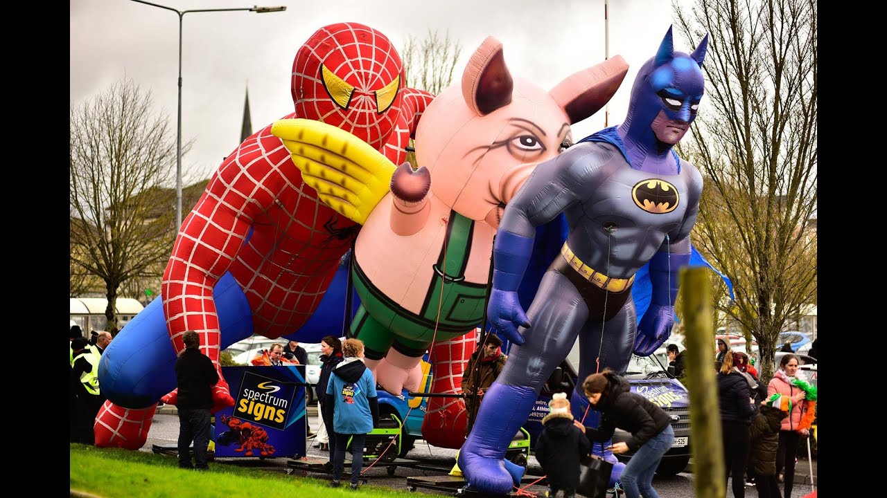 Inflatable Balloon Mascot Batman, Spiderman, Flypig for Visual Parade Decoration