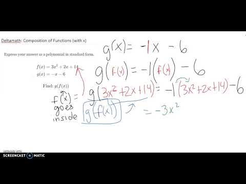 Deltamath: Composition of functions (with x) 2nd example