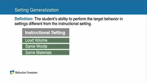 Generalization - Autism Video