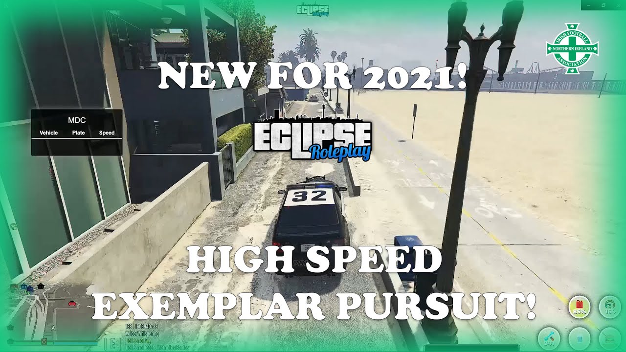 Eclipse RolePlay, LSPD, High speed pursuit of 3x occupied white Exemplar... Easy catch!