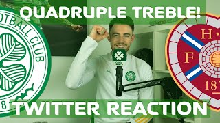 Celtic 3-3 Hearts | Celtic win 4-3 on pens | Twitter Reaction | QUADRUPLE TREBLE CHAMPIONS!