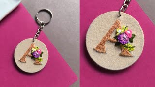 Embroidered key chains || how to make embroidered key chains || embroidery key chains diy