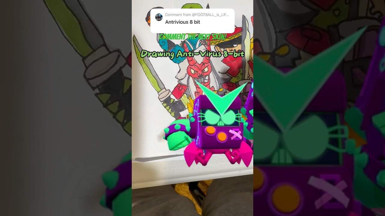 Drawing Every BrawlStars Skin - AntiVirus 8-bit 