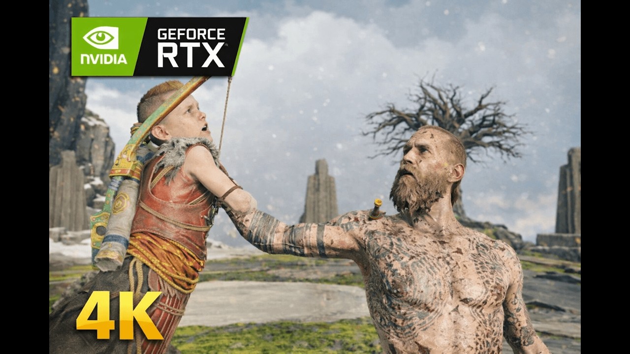 The boss fight between Baldur and Kratos is an epic battle at maximum difficulty.