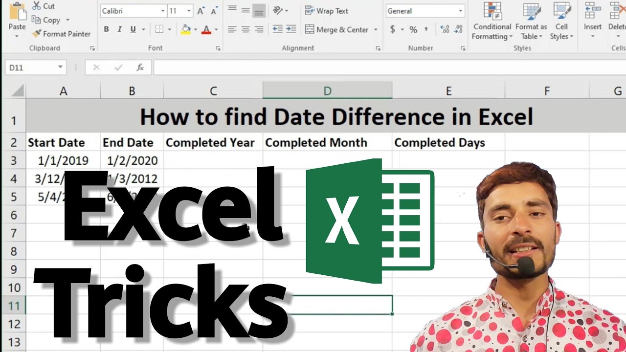 Excel date difference calculation excel tricks and tips excel 2021 