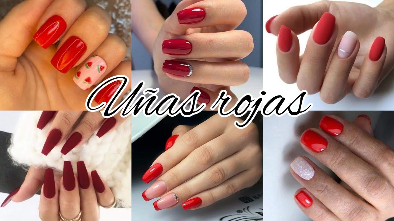 UÑAS 2023 EN COLOR ROJO / DISEÑOS DE UÑAS ROJAS #1 - YouTube