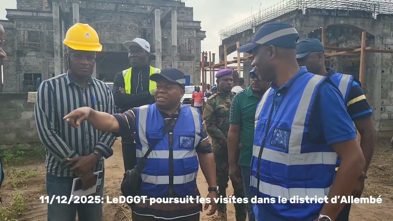 DGGT Oscar OTOKA, visite les travaux de la sous-préfecture, l'électrification et la route B-Allembé