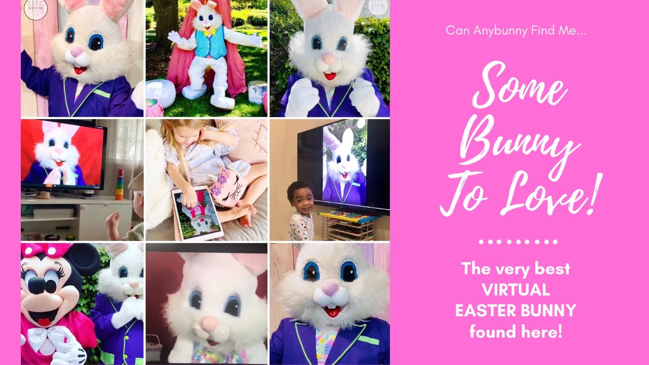 The BEST Virtual Easter Bunny Visit for Kids & Toddlers On Easter Sunday plays hide and seek