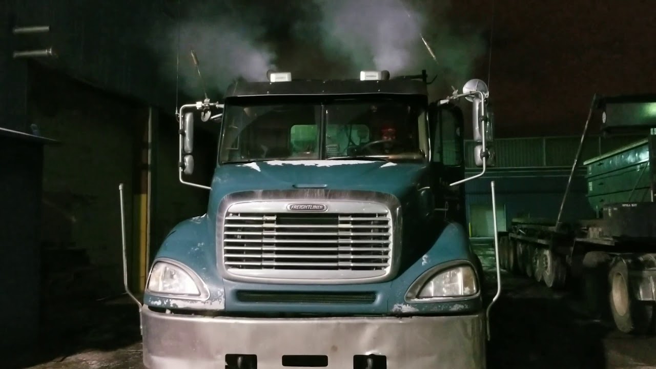 Freightliner Columbia Glider Kit Detroit Diesel Cold Start 12°F YouTube