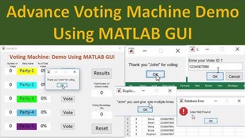 Advance Voting Machine GUI Using MATLAB