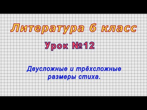 Литература 6 класс (Урок№12 - Двусложные и трёхсложные размеры стиха.)