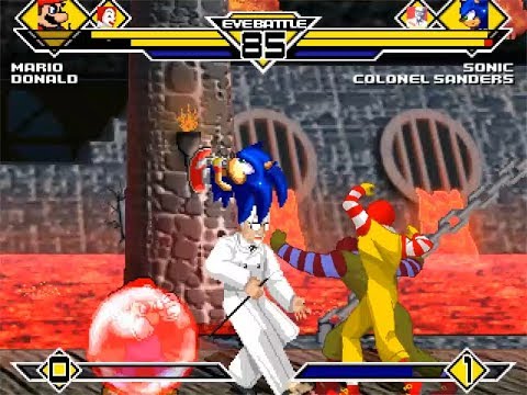 SK MUGEN - Mario & Donald vs Sonic & Colonel Sanders - YouTube
