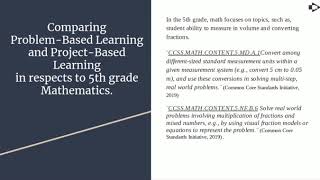 Module 2 Application Differentiating Project-Based and Problem-Based Learning