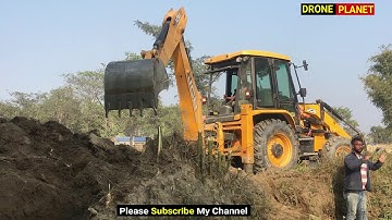 JCB Backhoe Is Doing its Job By Removing The Bamboo Roots