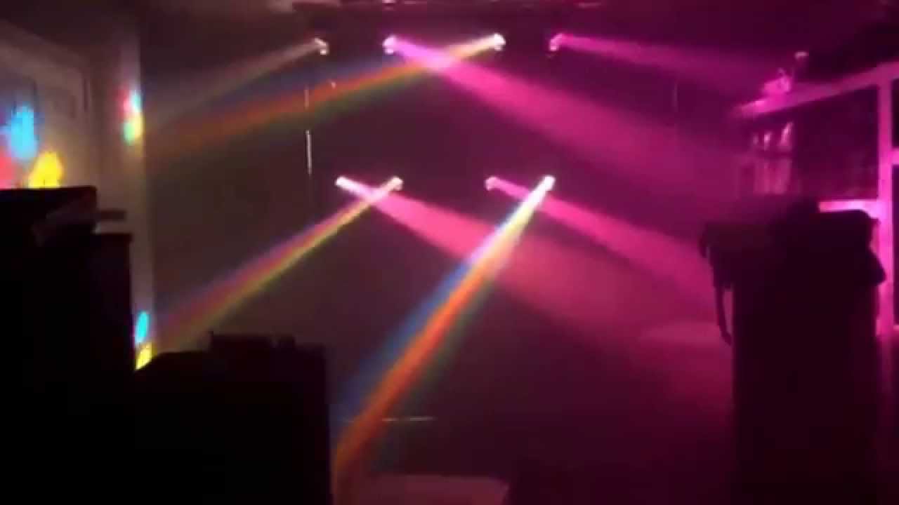 8x Acme 250 watt Dynamo Scanners in our demo room - YouTube