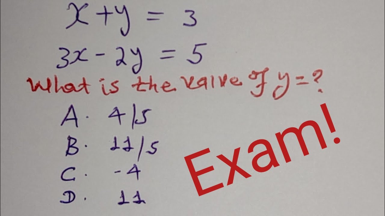 Can you solve  for y=?| Entrance exam|mathematics Olympiad .