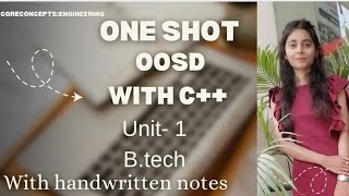 Unit -1 oosd with c++🔥One shot| with notes| aktu| BTech #oopwithc++ #oneshot #unit1 #oop #c++ #oosd 