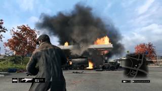 Watch Dogs PC Petrol Station Explosion with Grenade Launcher (R9 280X Ultra Settings Gameplay)