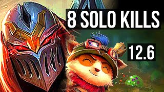 ZED vs TEEMO (TOP) | 2.6M mastery, 8 solo kills, 900+ games, 16/4/7, Dominating | EUW Diamond | 12.6