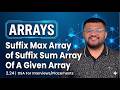 2.24 Suffix Max Array Of Suffix Sum Array Of A Given Array