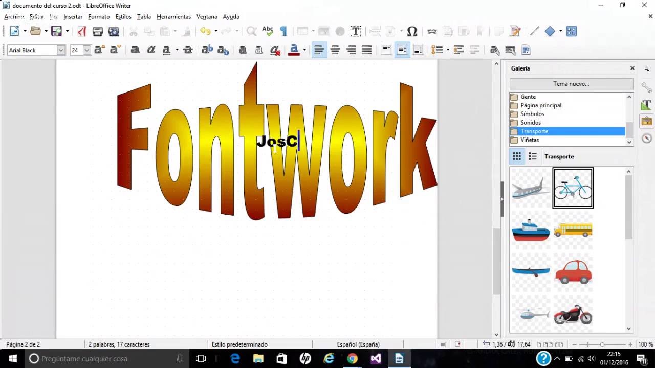 LibreOffice Writer insertar cosas. YouTube